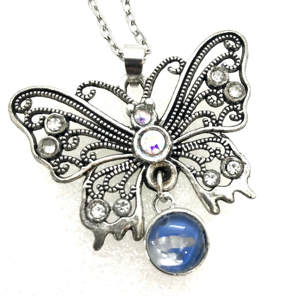 Necklace Butterfly handmade 12mm snap SN12 - Picture 4 of 4